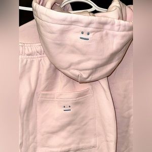 ACNE STUDIOS SET 
Wide-Leg Zip-Up Logo-Embroidered Cotton-Jersey Sweat Set